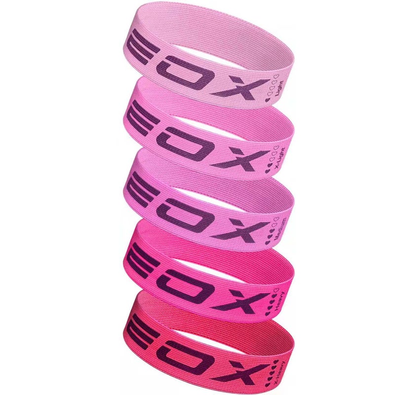 EOX Exercise Resistance Fabric Loop Bands, Non-Slip Resistance Workout Bands for Legs & Butt and Glutes, 5 Resistance Levels Hip Training Bands (Pink) - Image 1